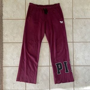 Burgundy PINK “boyfriend” style sweatpants